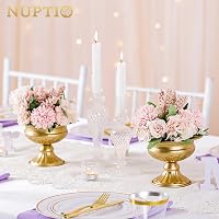 NUPTIO 2 db Mini Fém Urna Váza Esküvői Asztali Dekoráció Virágváza 12,6 cm Trombita Forma 5
