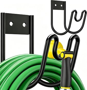 TomCare 2 Pack Garden Hose Holder Wall Mount, Water Hose Hanger for 100FT