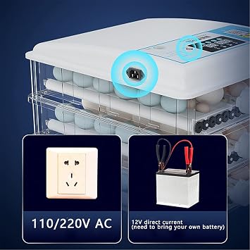 6-176 Egg Incubator Fertilized Duck Egg Hatching Chicken Egg Incubator Automatic Tutomatic Egg Turning Brooder (24pcs Single Supply) (9pcs Double supply)
