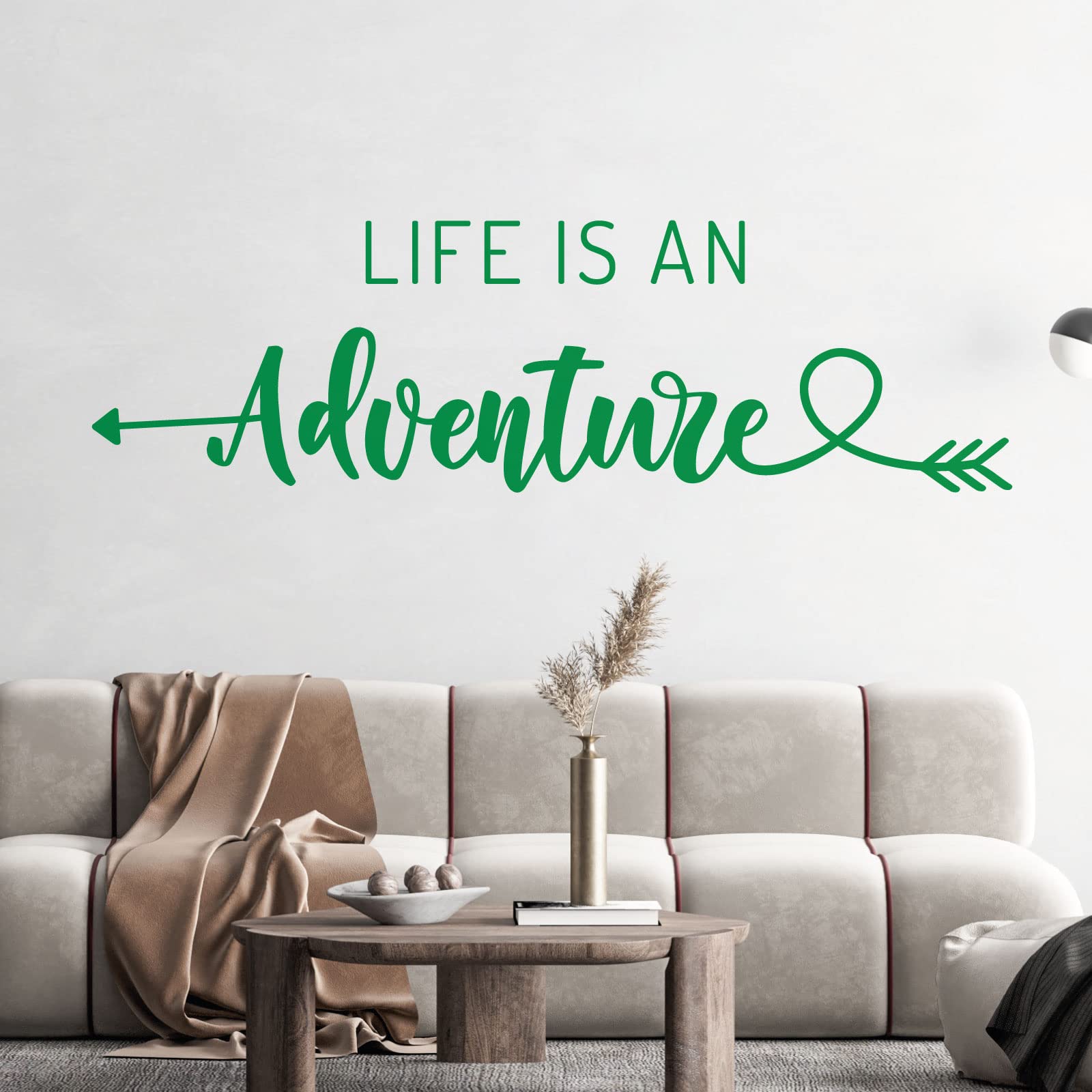 Life is an Adventure - Wall Quote Art Sticker Inspirational Home [XXLarge] [Cactus]