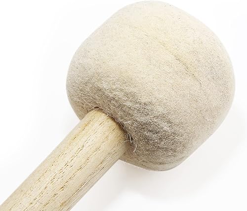 Miniatura 5 de Murtenze Paquete de 2 mazos de tambor de graves de 12.8 pulgadas, mazos de cabeza de fieltro de lana, accesorio de banda de instrumentos de percusión