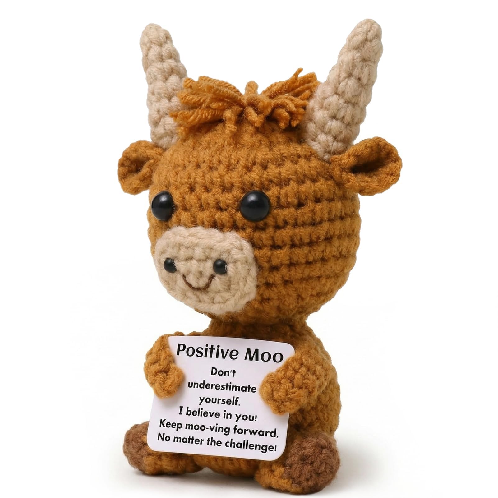 AUFIKR Highland Cow Plushie, Cute Emotional Support Gift, Well Done Present, First Day of School Gift for Children