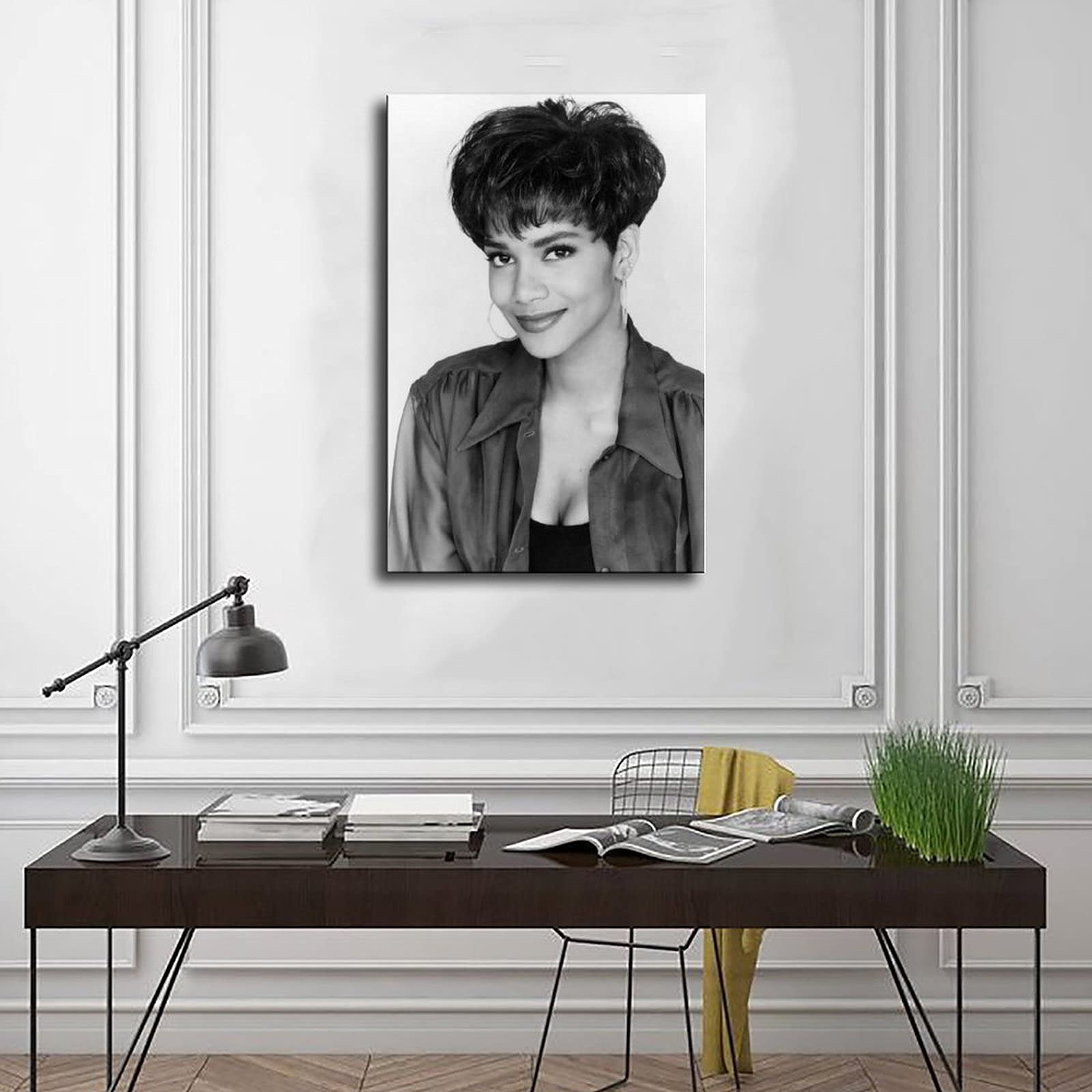 Attore Halle Berry 16 poster su tela da parete, decorazione per soggiorno, camera da letto, cornice: 50 x 75 cm