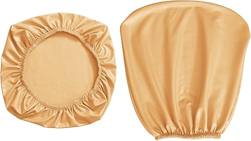 Miniatura 4 de FORCHEER Funda para silla de oficina dividida, impermeable, de poliuretano, 2 piezas, para escritorio, silla de computadora, elástica, color beige