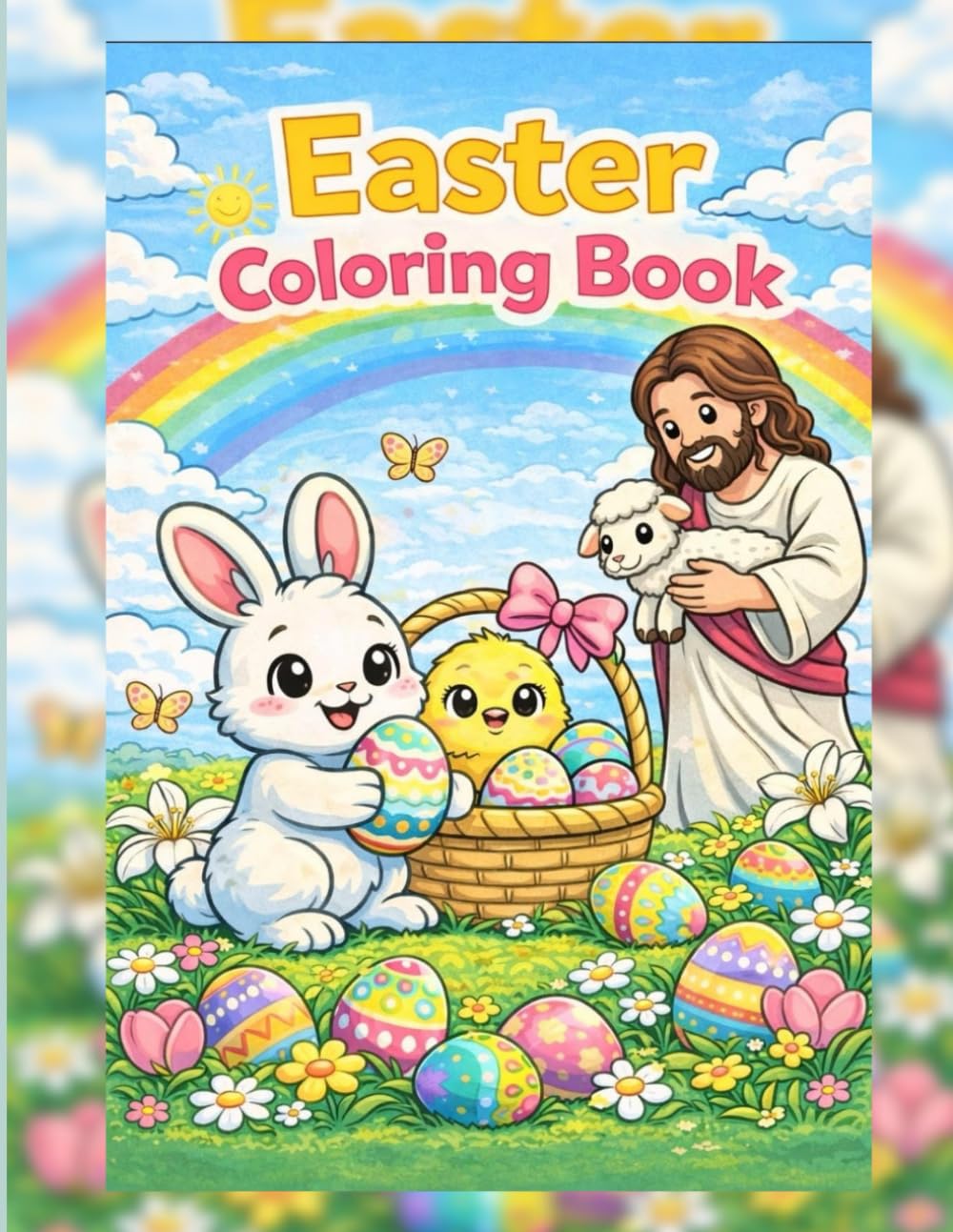 Christian Easter Coloring Book with Bunnies, Eggs & Bible Scenes | Fun Spring Activity Book for Boys & Girls