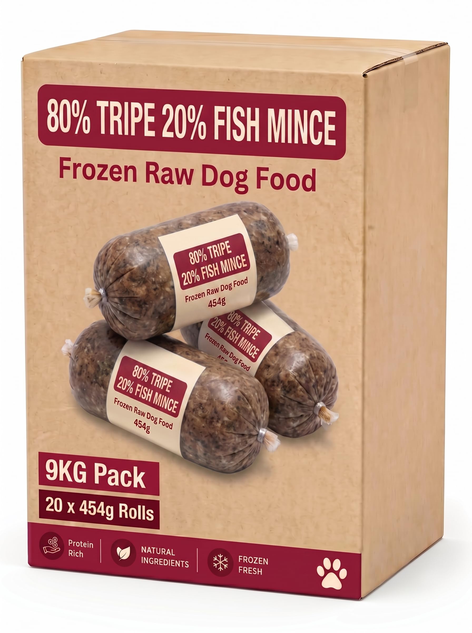 Raw Frozen Dog Food Tripe & Oily Fish Bone Free Chubb (20x454g) Omega Rich