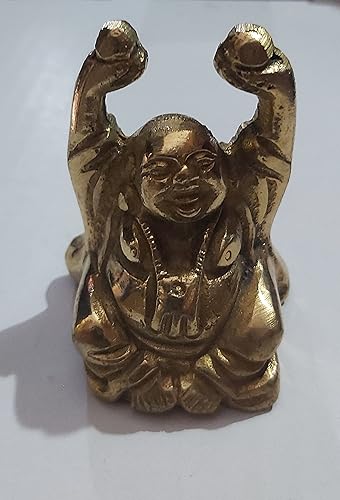 Miniatura 6 de PARIJAT HANDICRAFT Figuras de estatua de Buda sonriente de latón, escultura colectiva, decoración del hogar, figura coleccionable para decoración