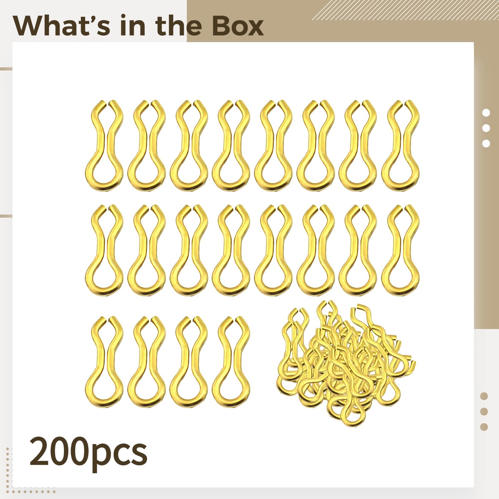 200 STK. Messing-Sinkerösen, 0,85 Zoll Plumb Foot Connector zum Angeln, Öse für Bleigewichtsformen, Tackle-Zubehör für DIY-Bleigewichte, für vielseitige Angelanwendungen, Gold