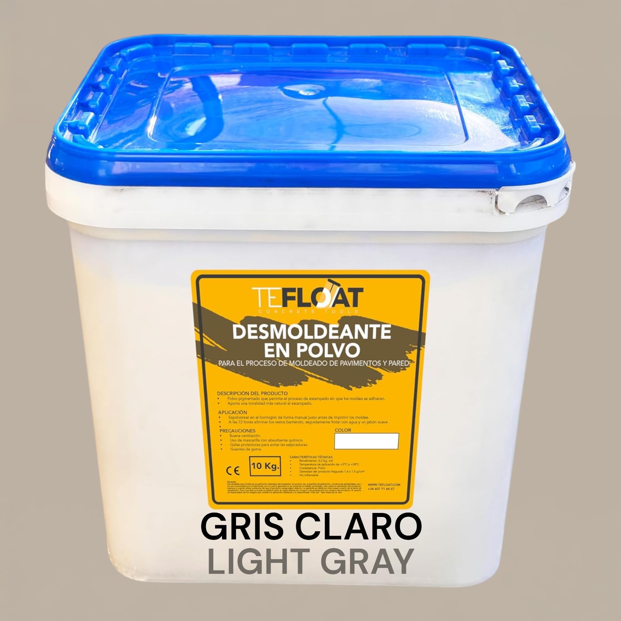 Desmoldeante en Polvo para hormigon impreso 10 Kg, (GRIS CLARO)