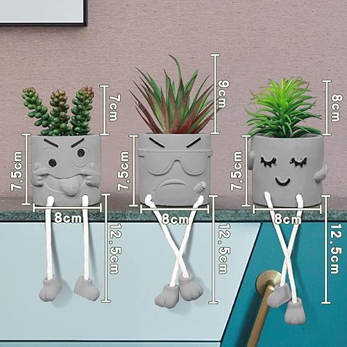 Miniatura 4 de Zerzsy Juego de suculentas artificiales, plantas suculentas artificiales, mini plantas falsas en macetas, plantas sintéticas, decoración de