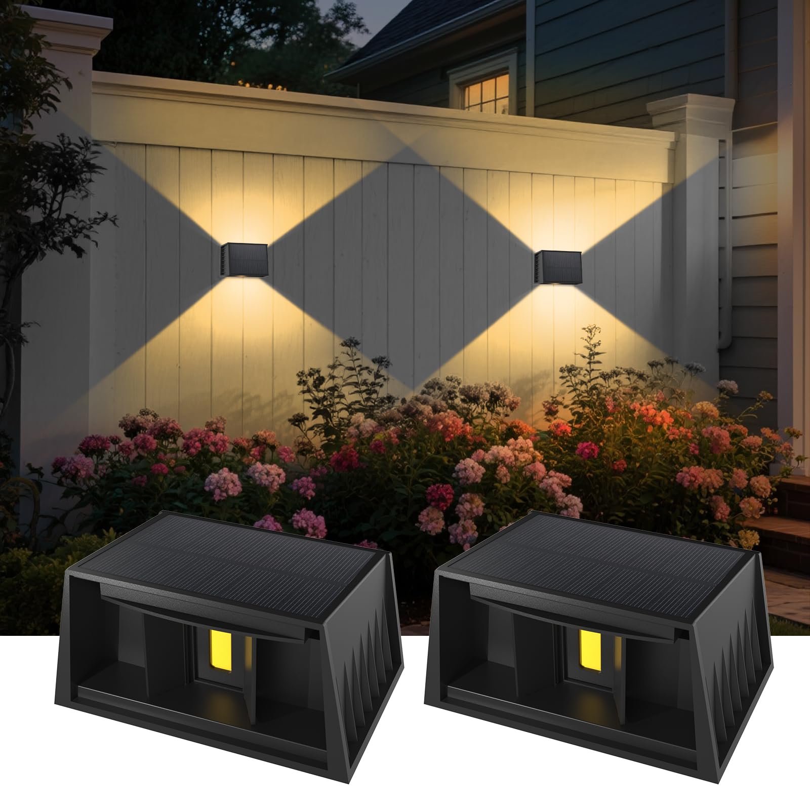 T-SUN Wandlamp op Zonne-energie voor Buiten, Buitenwandlamp IP65