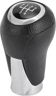 5 Speed Manual Gear Shifter Knob for Mazda 3 CX-5 | Front Automotive Gearbox Stick Shifter Lever Knob Black Silver Tone Plastic Faux Leather 1 Pcs