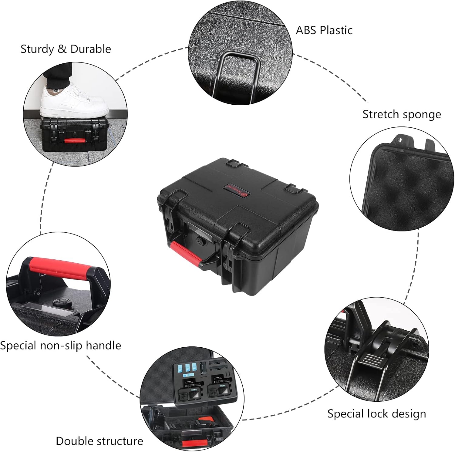 Smatree SmaCase GA500 Floaty/Water-Resist Hard Case Compatible for GoPro Hero 11/10/9,8,7,6,5,4,3 Plus, 3, 2, 1,GoPro Hero (2018),DJI Osmo Action, 7.9 Liter Update(Camera and Accessories Not Included)