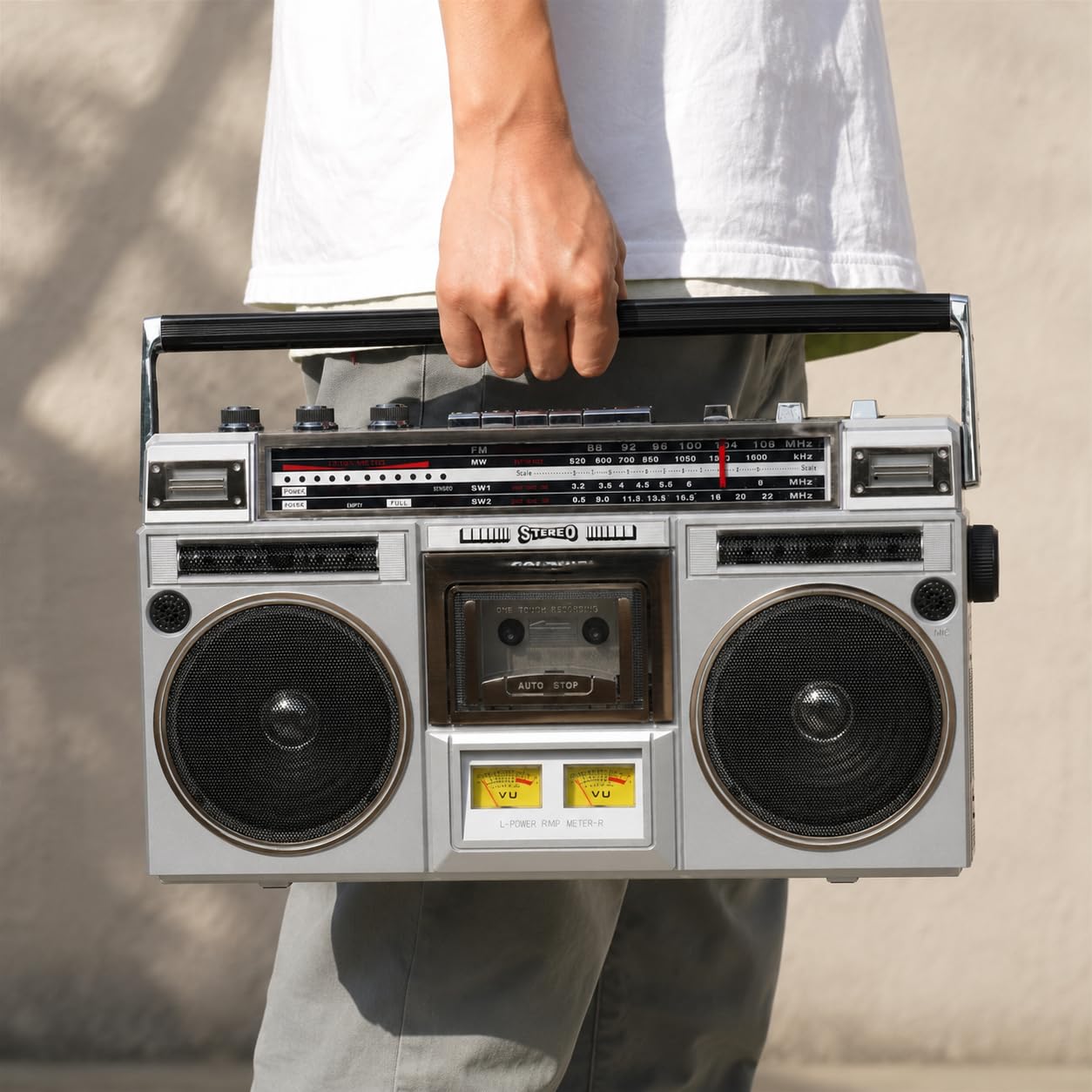 Generic Lettore a cassette Bluetooth Boombox retrò - Registratore a nastro CD con radio FM/DAB+ e registrazione USB, stereo portatile in stile anni '80 per riunioni di famiglia e viaggi