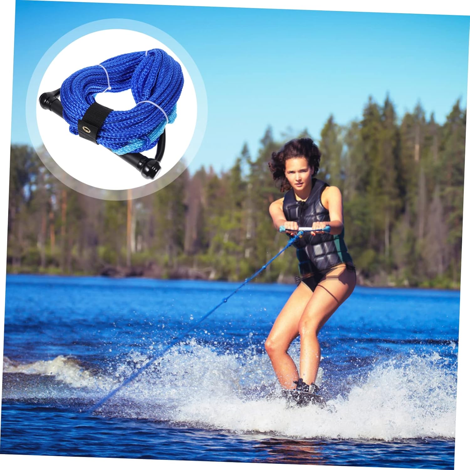 Water Ski Rope Floating Handle Ropes Handle for Boating Watersports Kneeboard Wakeboard Random Color