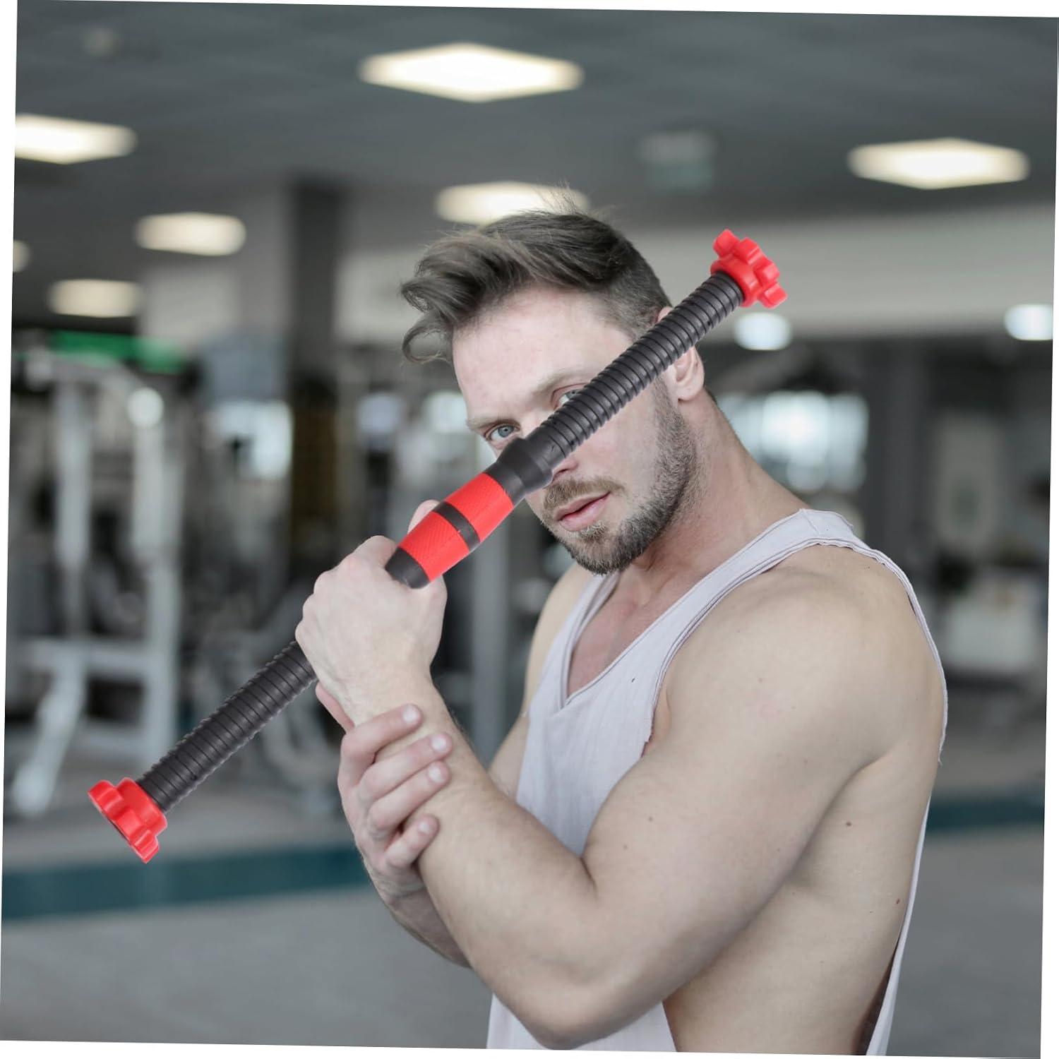 Dumbbell Bars Set 2pcs 50cm Adjustable Dumbbell Handles with Weight Lifting Spinlock Collar Universal for Men and Women Gym Strength Training Equipment (Random Color)