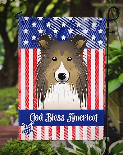 Vista 329 de Caroline's Treasures BB2171GF American Flag and Border Collie Garden Flag Mailbox Flag Decorative Yard Flag Banner Outside Patio Artwork Yard Flower