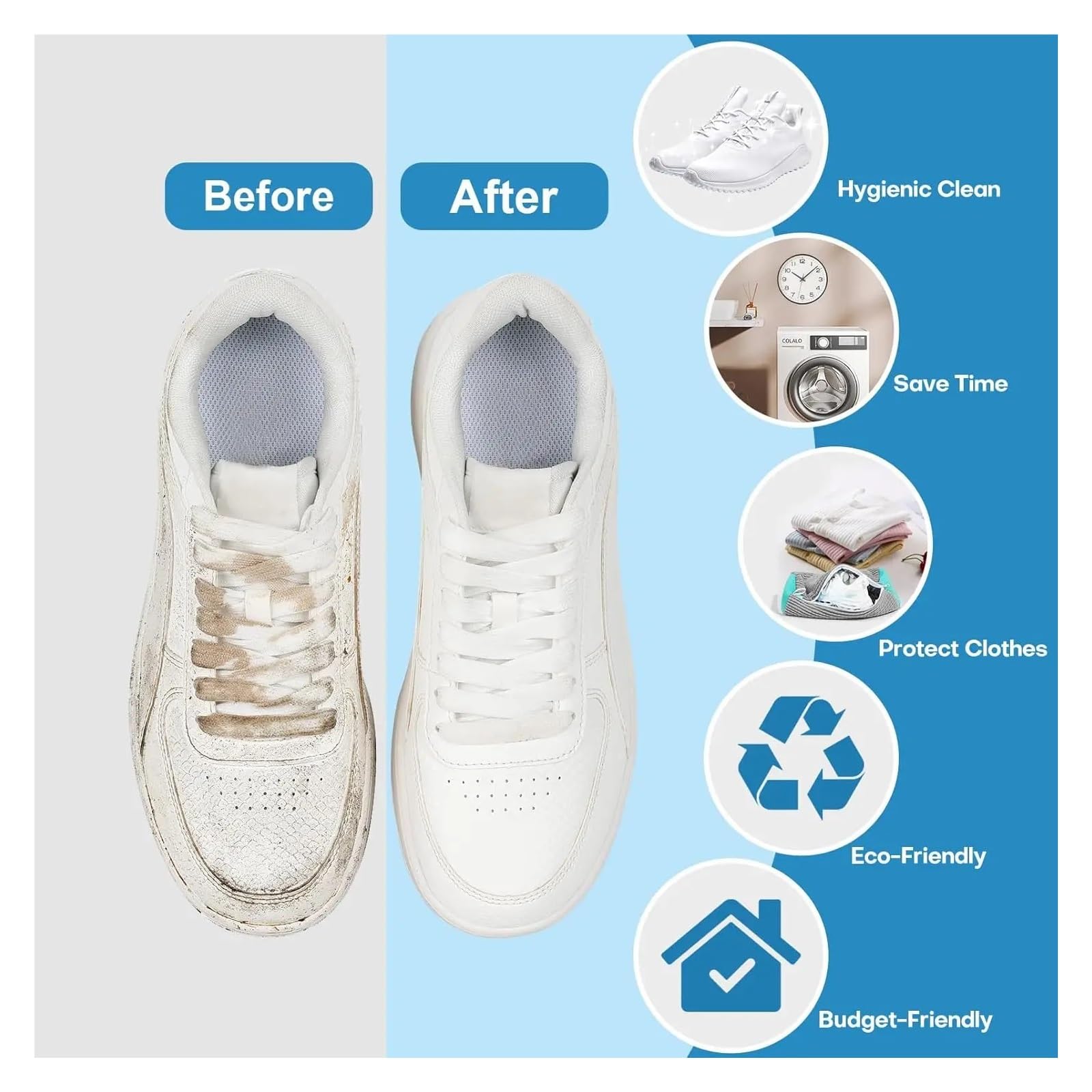 Bolsa For Lavadora De Zapatos, Bolsa De Limpieza Reutilizable For Zapatillas, Lavadora Secadora, Bolsa De Lavandería De Malla Protectora For Zapatos De Tenis De Todos Los Tamaños(4PCS White)