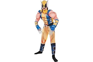 Boys' Classic Wolverine Muscle Costume for Halloween Superhero Pretend Play, Medium 8-10