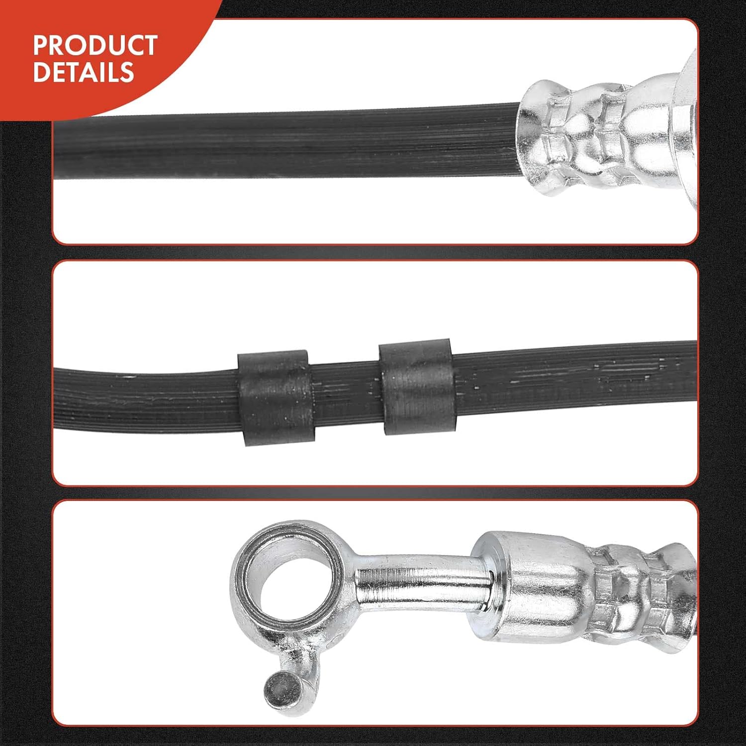A-Premium Front Passenger Brake Hydraulic Hose Compatible with Select Nissan Models - Quest 2004 2005 2006 2007 2008 2009, 3.5L - Replace# 46210CK000