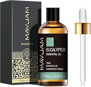 MAYJAM エッセンシャルオイル ユーカリ 精油 天然100% 100ml 大容量 ガラススポイト付き アロマテラピー アロマオイル プレゼント