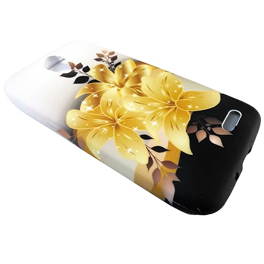 FastSun TPU Flexi Skin Gel Cover Phone Case for Alcatel IdealXCITE/CAMEOX 5044R (Gold Lily)