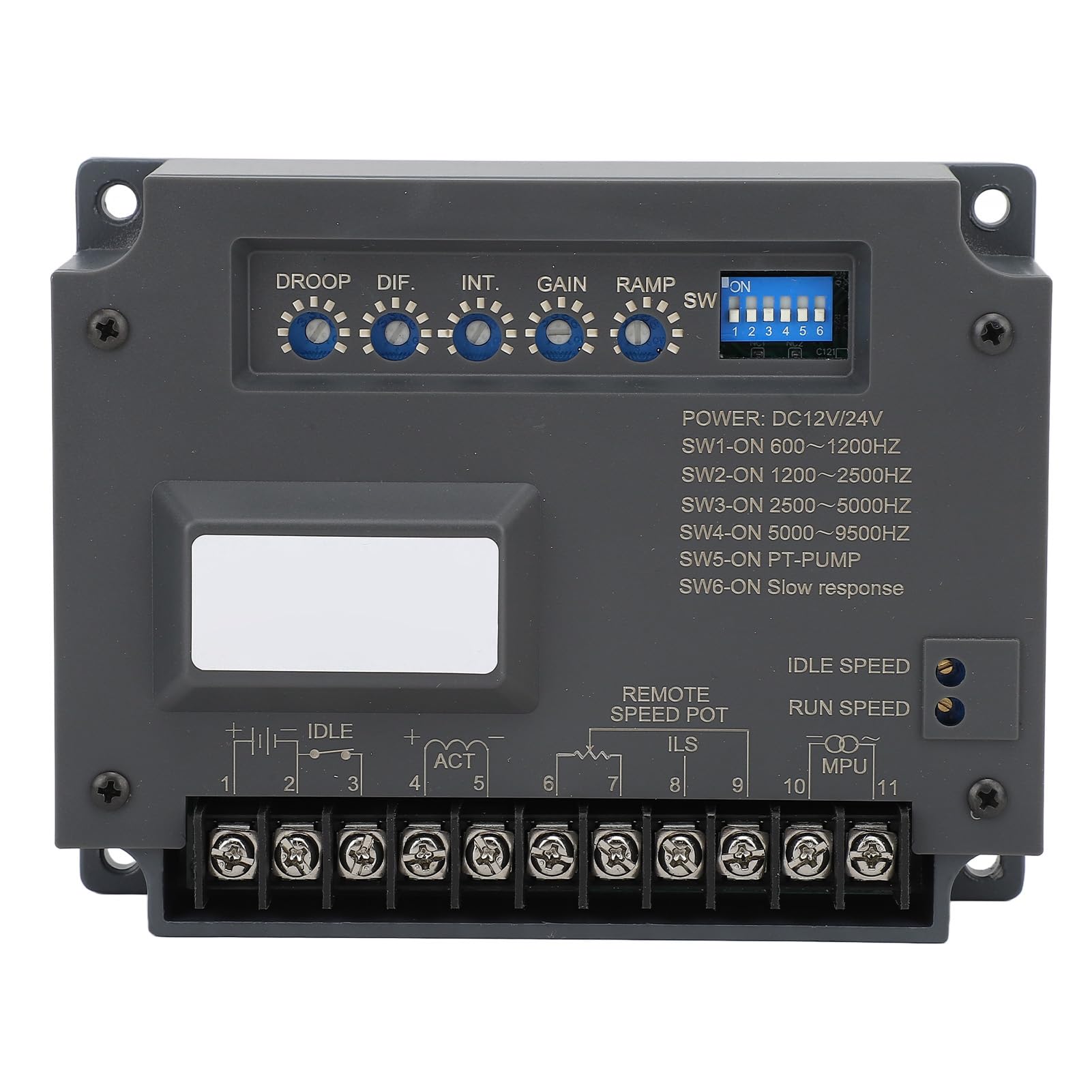 Qcwwy EG3002 Elektroniczny Sterownik Silnika Gubernator Prędkości Generatora o Niskim Poziomie Hałasu ABS Stop Aluminium z Tłumieniem Czarnego Dymu Odporność EMI do Sterowania Agregatem Prądotwórczym
