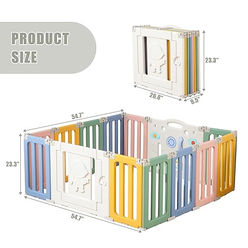 Miniatura 7 de Corralito de juego para bebés, bolígrafos plegables para bebés y niños pequeños, 14 paneles extra grande, valla portátil de astronautas, corralito