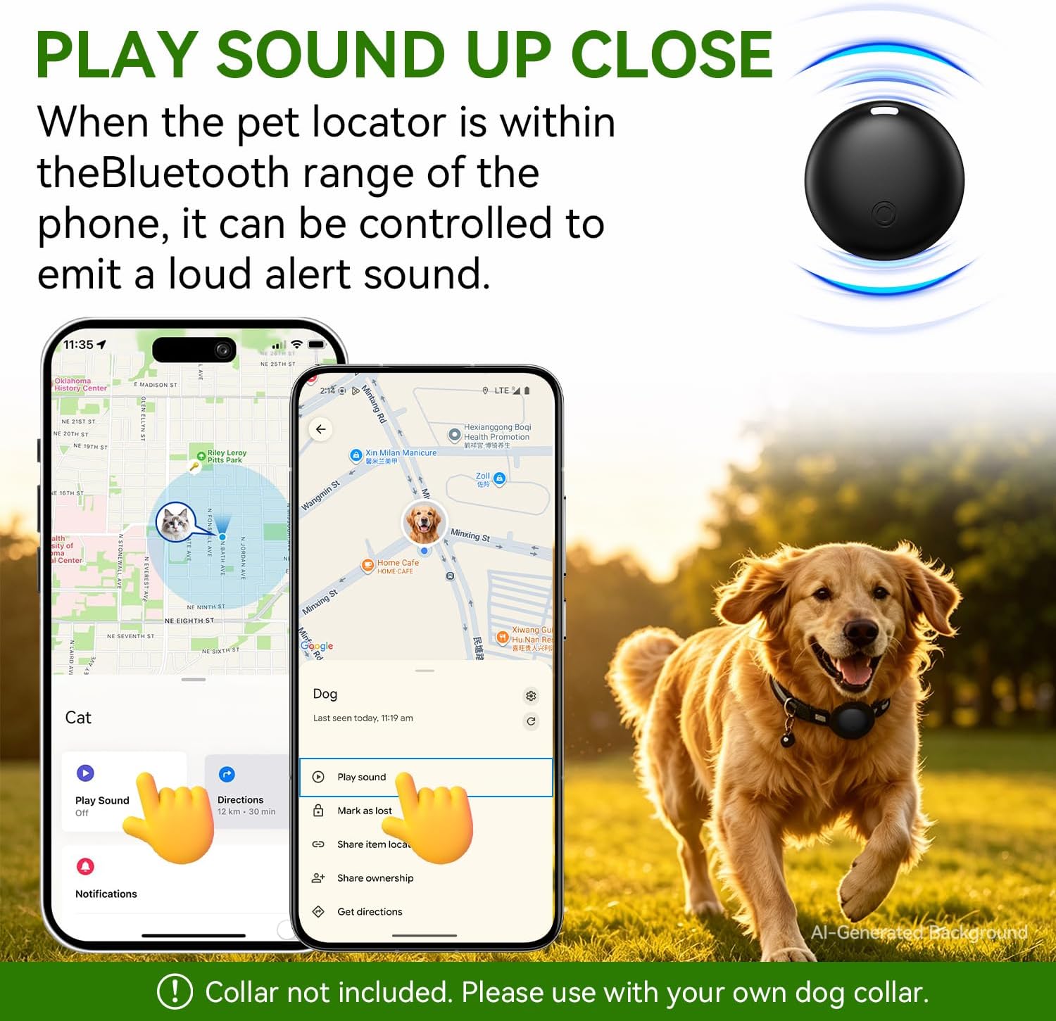 Traceur GPS pour Chat, Collier GPS Chat Chien sans Abonnement, Collier Localisateur Chien - Analyse des détails et conception