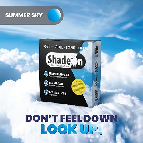 Miniatura 3 de ShadeOn - Fundas de luz fluorescente calmantes (juego de 8, cuatro estaciones y cielo de verano), filtros de luz magnéticos para luces de techo,