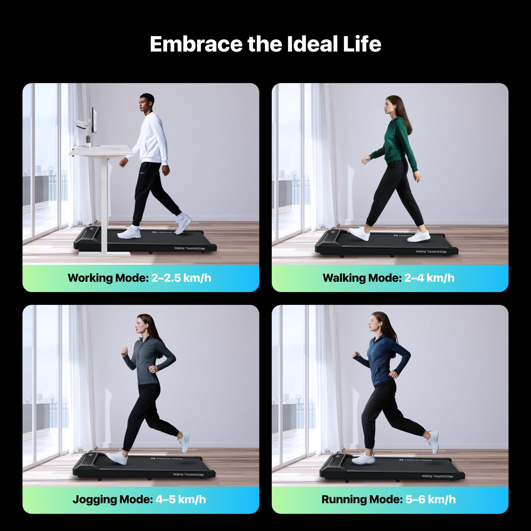 Mobvoi Walking Pad Tapis Roulant Intelligenza AI sotto la scrivania Portatile 2 in 1 per casa e ufficio Camminata Jogging Macchina da corsa, APP TicSports, telecomando Facile da riporre 6 km/h 120 kg