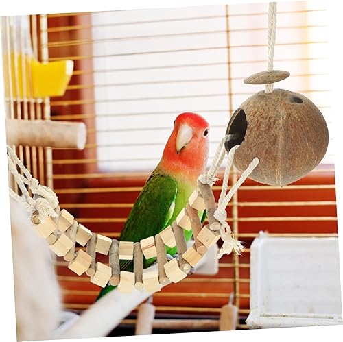 Miniatura 8 de Bird's Nest House - Jaula de juguete con caja de anidación de escalera, perca para mascotas, cama decorativa y ligera