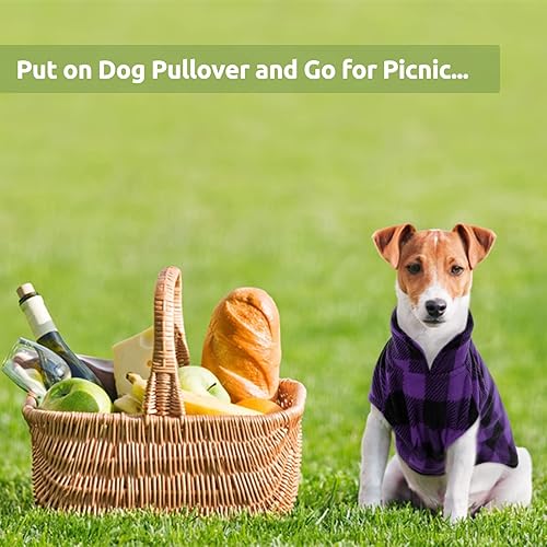 Miniatura 5 de Perro primavera otoño invierno abrigo perro chaleco de forro polar para perros pequeños y medianos suéter delgado para perro púrpura y negro a