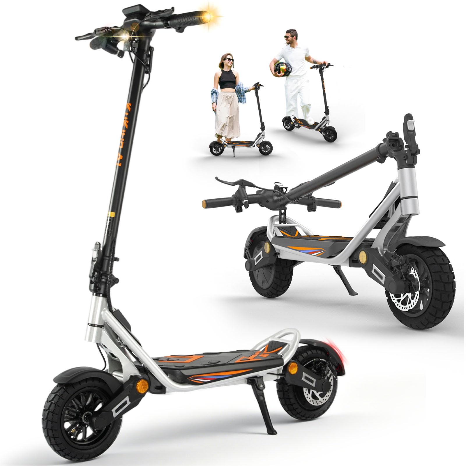 10" Monopattino Elettrico Adulto Pieghevole,45KM di Autonomia Monopattini | Monopattino Elettrico 48V 13Ah Scooter, 10 Pollici Monopattini Elettrici Fuoristrada Doppia Sospensione,Doppio Freno a Disco