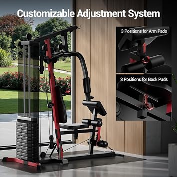 Home Gym System with 160LB Weight Stack, Multifunctional All-in-One Workout Station, Full Body Strength Training System