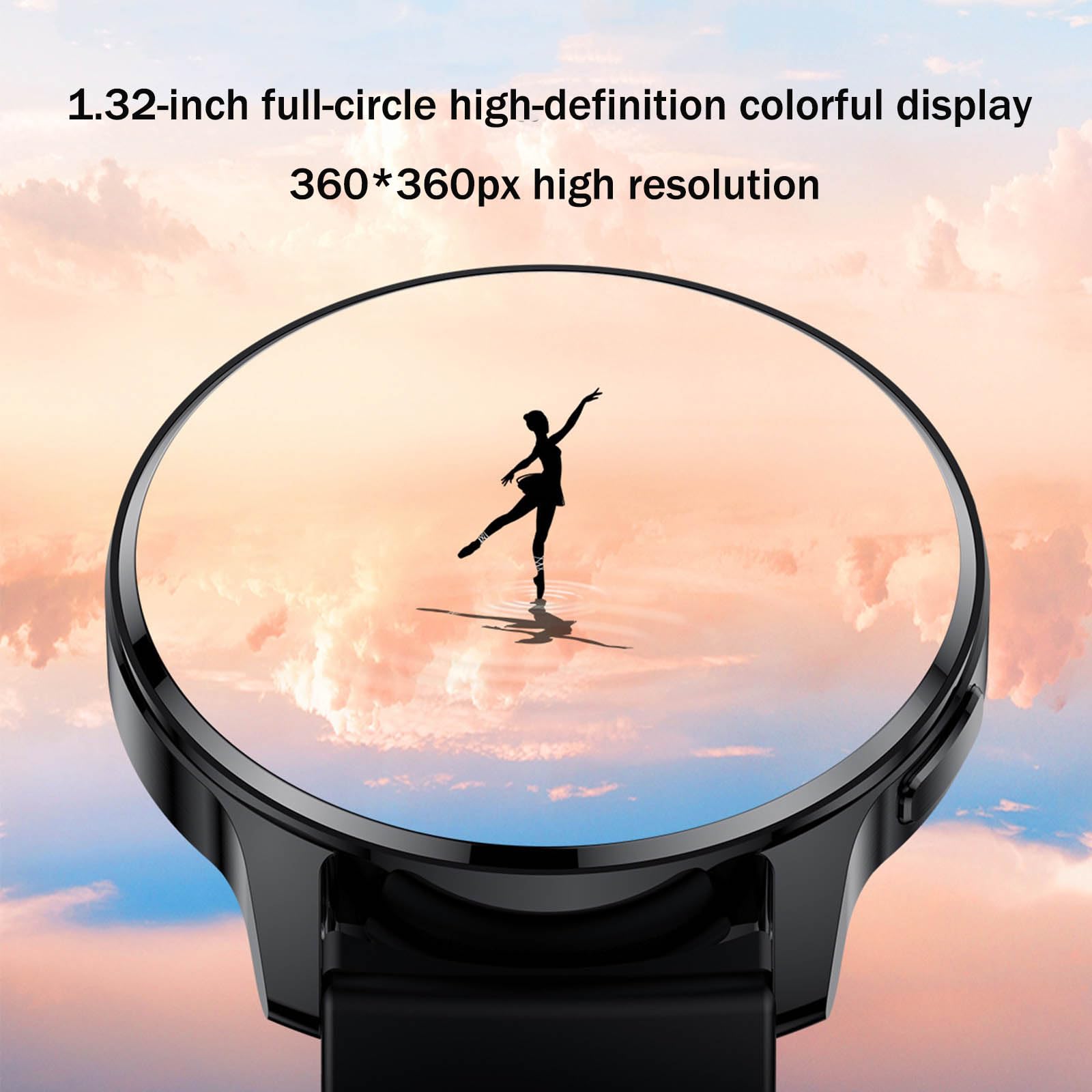 Smartwatch Damski Z Funkcją Telefonu 1,32" Zegarek Fitness Tracker Z Sportowymi Zegarkami Wodoszczelność IP68 Częstotliwość Uderzeń Serca 24 H Monitorowanie Snu,F