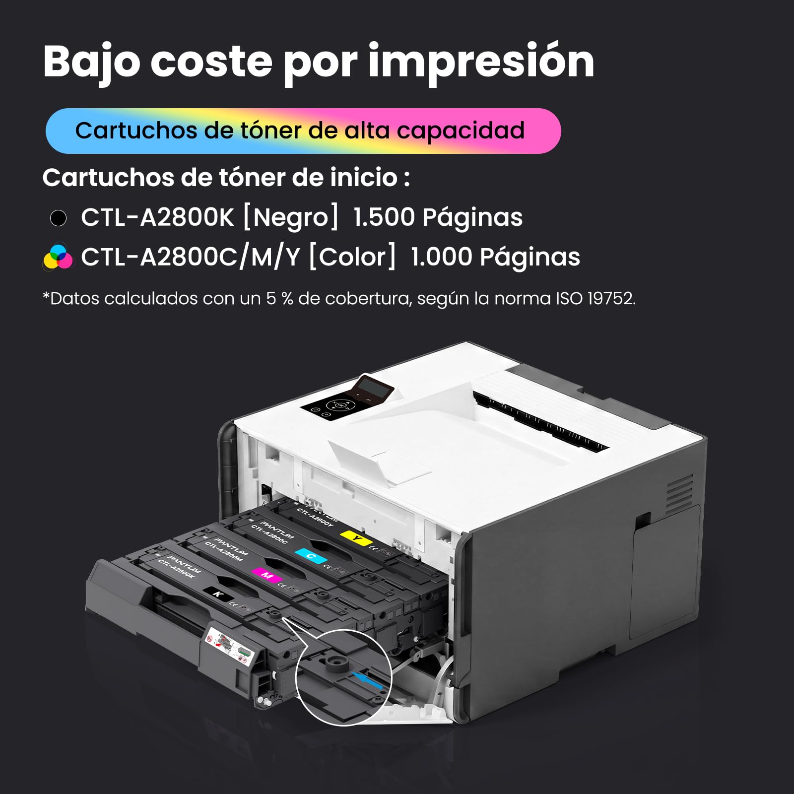 PANTUM CP2800DW Impresora Láser Color WiFi Dúplex Automático, 25 ppm, Ethernet, USB, Ideal para Oficina en Casa y Soho