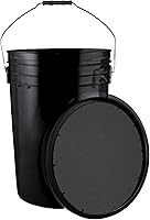 Champion Sports 6-Gallon Ball Bucket with Padded Seat Lid - Holds 4 Dozen Baseballs, Durable for Softball, T-Ball, Lacrosse - Black