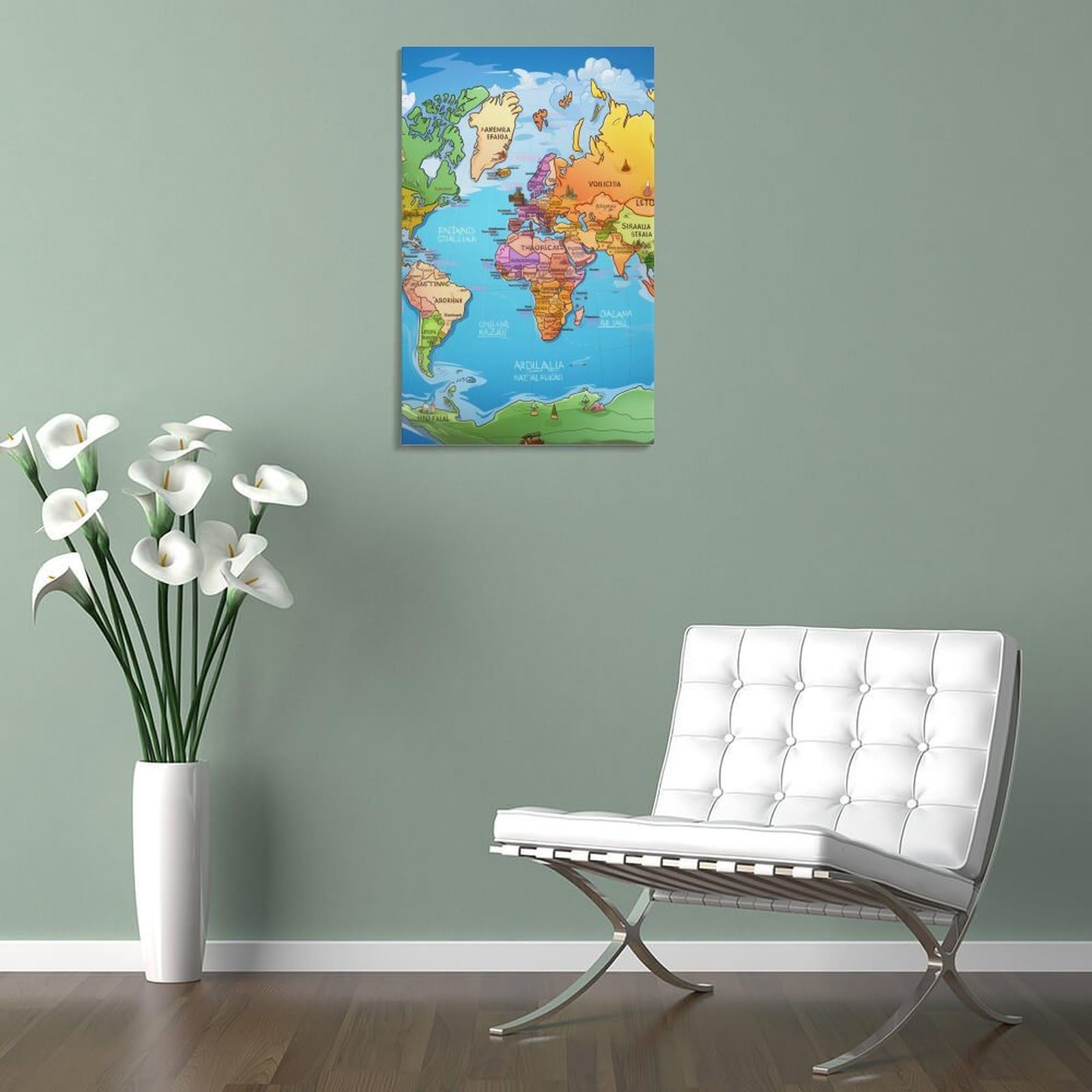 DCABEIOOE Mapa Europy, plakat, grafika Giclee, druk na płótnie, nowoczesna sztuka ścienna, obraz, wiszący do biura, siłowni, salonu, dekoracja, 40 x 60 cm