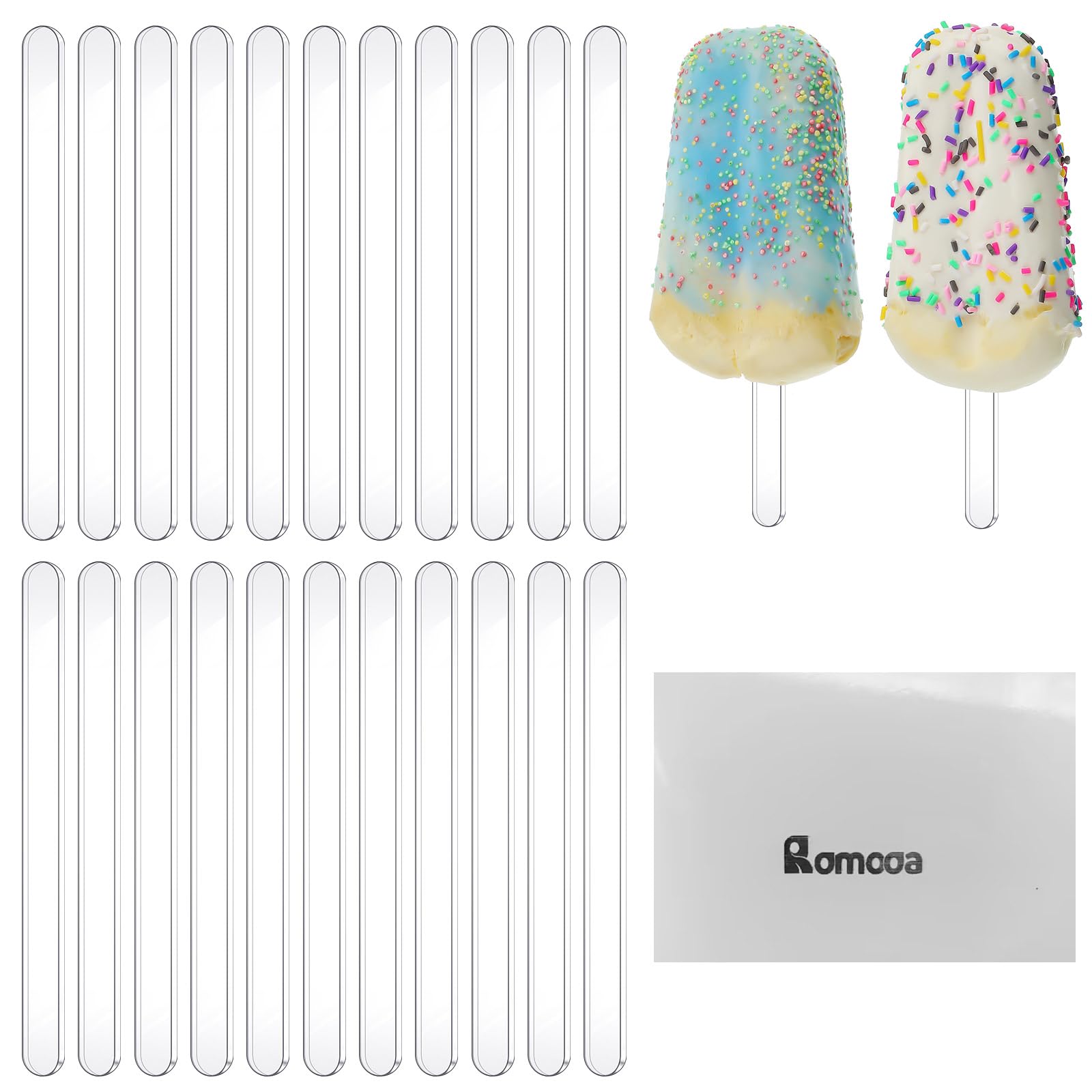 30 Pieces Acrylic Sticks Reusable Cakesicle Sticks Cake Pop Mold Mirror Ice Pop Sticks Ice Cream Cakesicle Mold for Home Cake Candy Gifts Party Craft