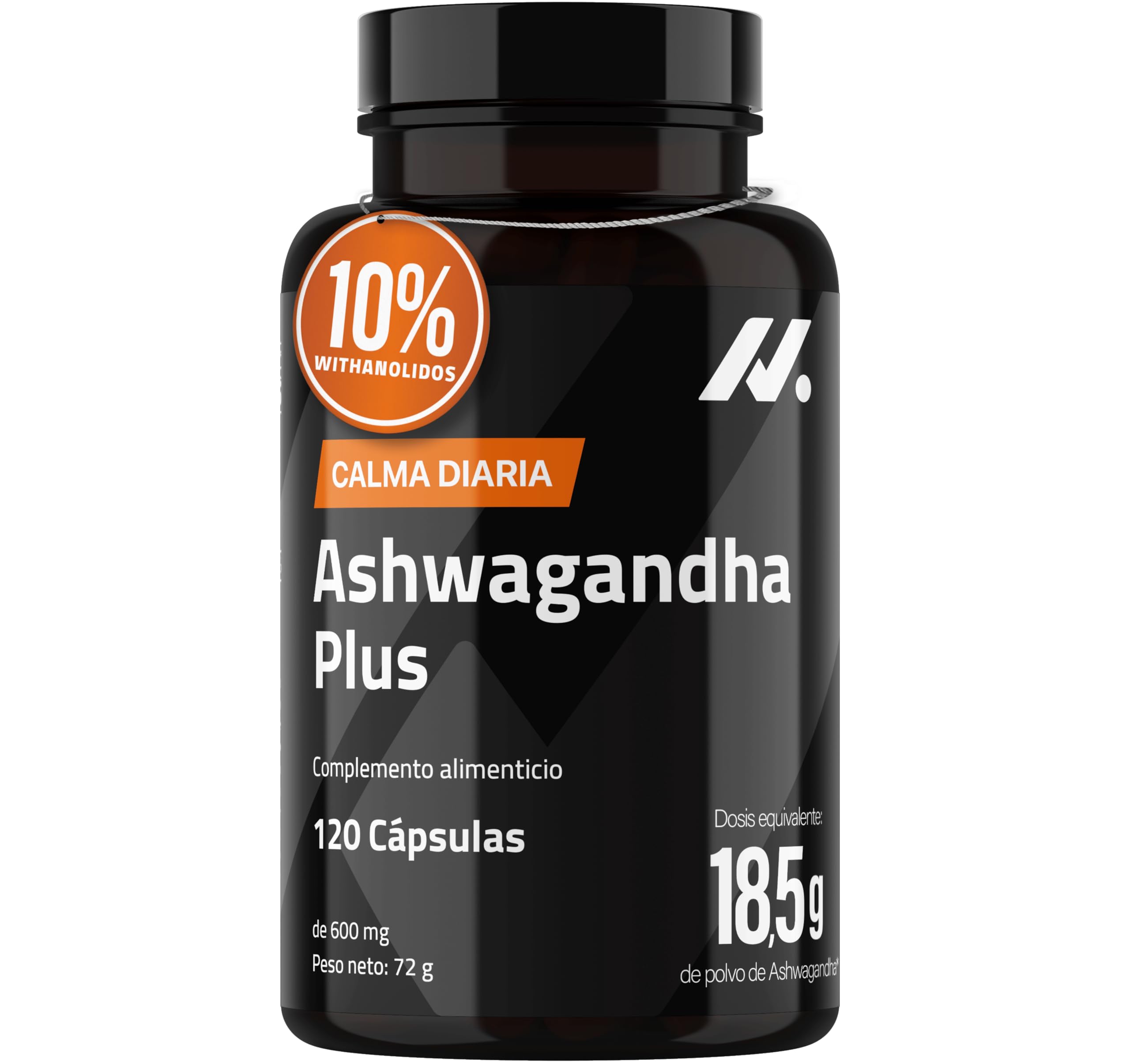 Ashwagandha Extracto 50:1 10% Withanólidos, Calma y Descanso - 120 Cápsulas | Relajación y bienestar diario, raíz de Withania somnifera, 18.450 mg equivalentes por dosis, adaptógeno puro sin estimulantes