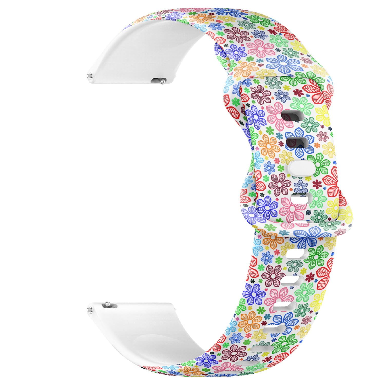 Compatible with Garmin Fenix 7/7 Pro, Fenix 6/6 Pro, Fenix 5/5 Plus, Epix (Gen2) / Epix Pro (Gen2), 22mm Sport Watch Band (Flowers Rose Lily Sunflower) Silicone Soft Strap Bracelet