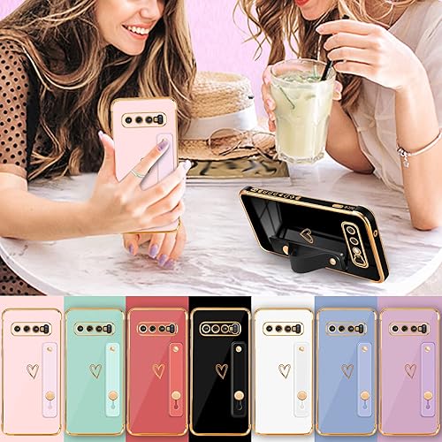 Miniatura 4 de Likiyami Funda 3 en 1 para Samsung Galaxy S10 Plus con diseño de corazón para mujeres y niñas, bonita estética femenina de lujo, bonita con soporte