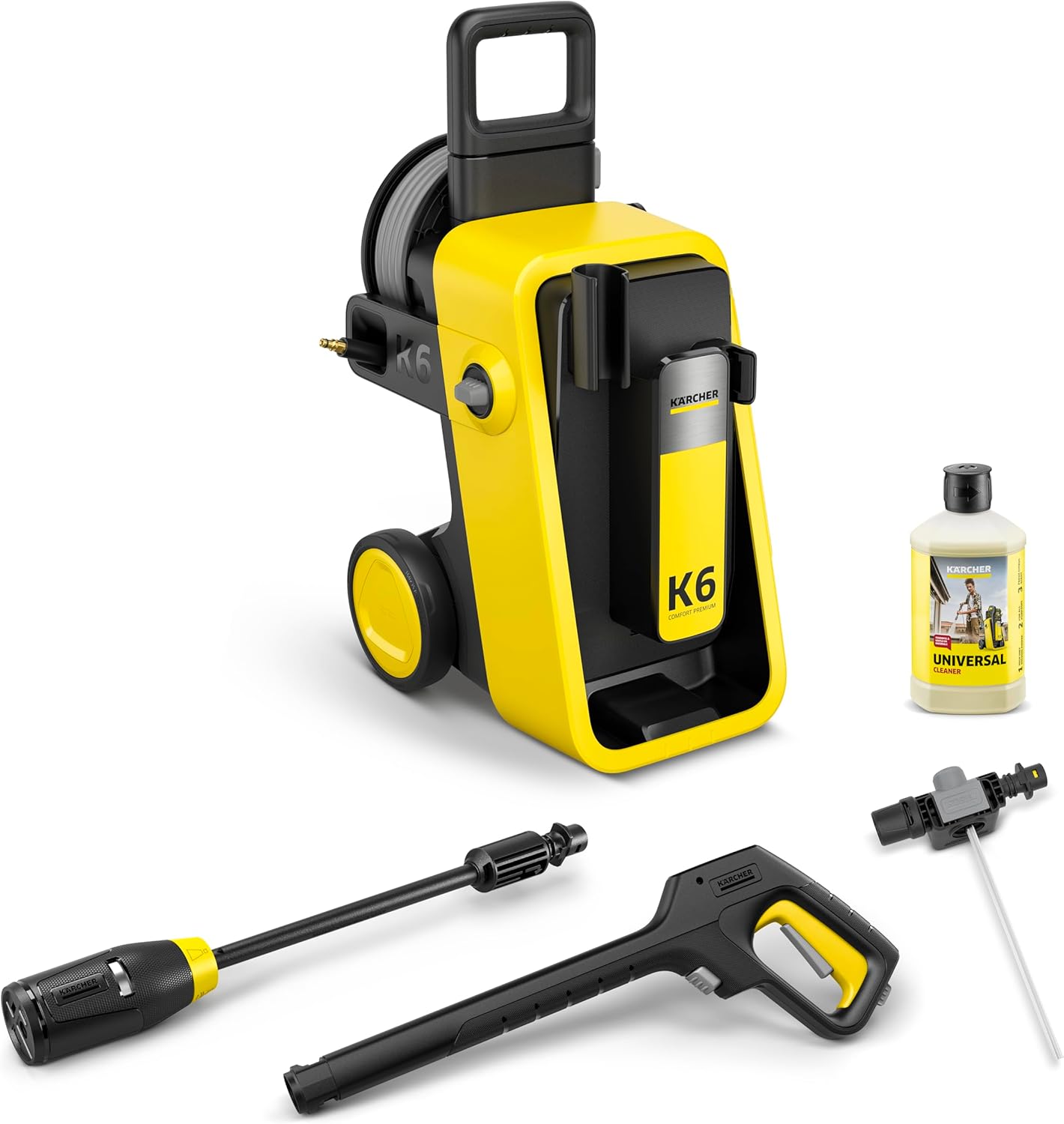 Kärcher idropulitrice K 6 Comfort Premium, pressione: 160 bar, portata: 510 l/h, superficie: 50 m²/h, peso: 18,2 kg, tubo ad alta pressione flessibile, avvolgitubo, ugello 4 in 1 Multi Jet