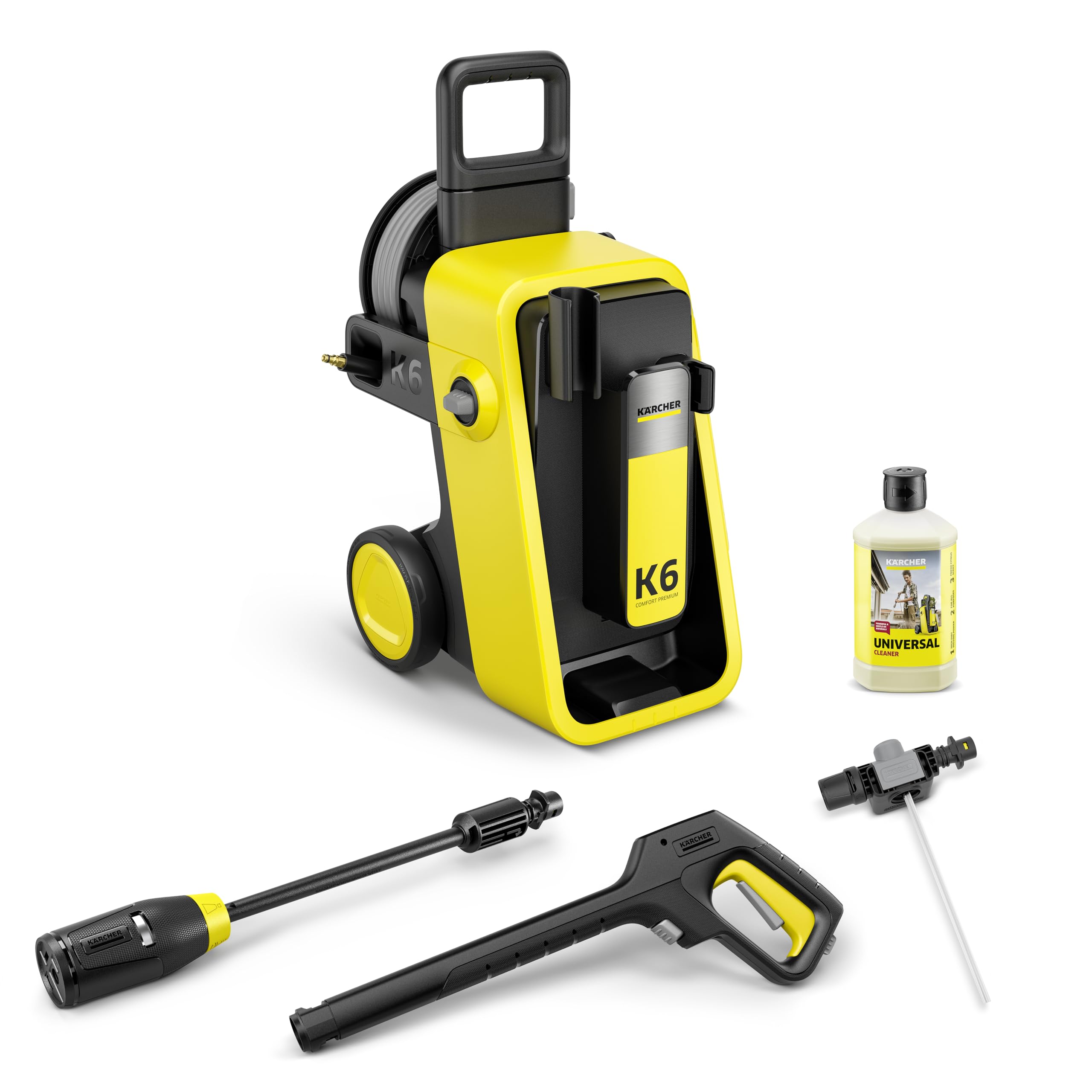 Kärcher hidrolimpiadora K 6 Comfort Premium, presión: 160 Bar, caudal: 510 l/h, Superficie: 50 m²/h, Peso: 18,2 kg, Manguera de Alta presión, enrollador de mangueras, Multi Jet 4 en 1 GreenCircle Certified: Certified Environmental Facts Label GreenCircle Sustainable Energy Practices