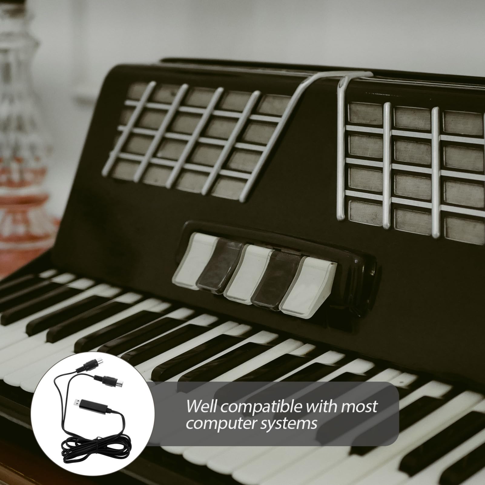 SUPVOX 3piezas Cable Convertidor Midi Usb Para Piano y Teclado Electrónico Conexión Rápida Pc y Laptop Adaptador Compatible Windows y Transmisión De Datos Estable Retardo