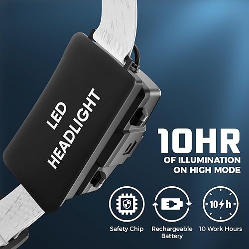 Miniatura 8 de La mejor y mejor versión de faros delanteros, la más brillante lámpara de cabeza proporciona 6000 lúmenes con 3 LED originales Cree 2 potentes