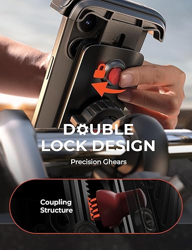 Miniatura 4 de LISEN Soporte de teléfono para motocicleta actualización 2025 Soporte de teléfono para bicicleta, abrazadera para manillar de motocicleta, clip de