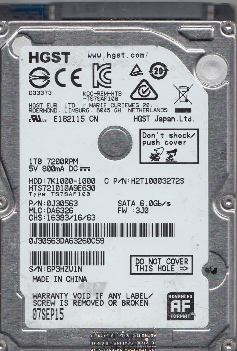 hts721010?a9e630、PN 0j30553、MLC da6326、Hitachi 1?TBハードドライブSATA 2.5 Amazon | hts721010 a9e630、PN 0j30563、MLC da6326、Hitachi 1 TB