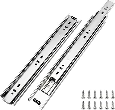 LONTAN Heavy Duty Full Extension Ball Bearing Drawer Slides 14 Inch 1 Pair Side Mount File Cabinet Rails Dresser Runner Kitchen Cabinet Drawer Glides 100 LB Capacity